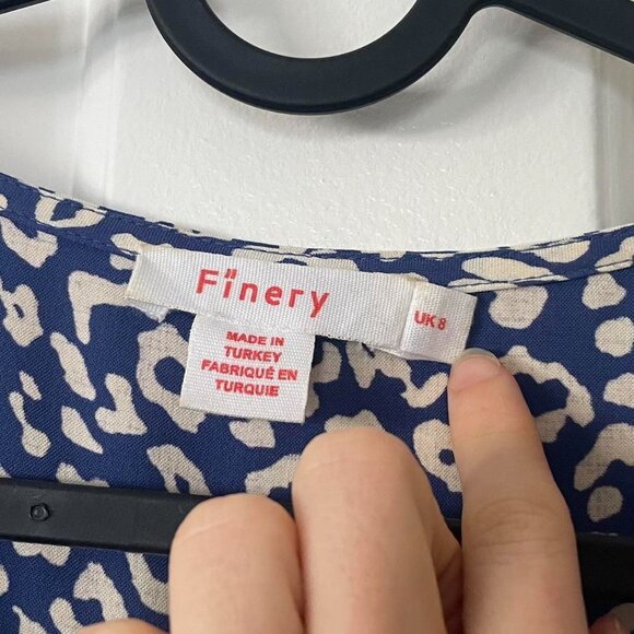 Finery London Blue Patterned Midi Dress - Picture 3 of 3